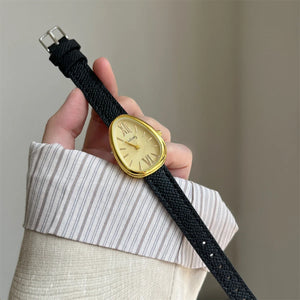 Small Roma Dial Leather Band Watch