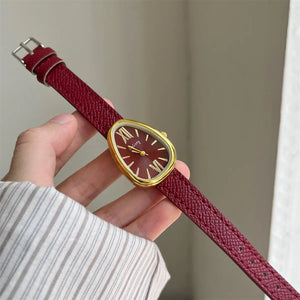 Small Roma Dial Leather Band Watch