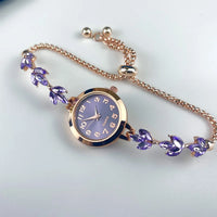 Diamond Leaf Bracelet Quartz Watch