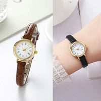 Roma Dial Leather-Band Quartz Watch