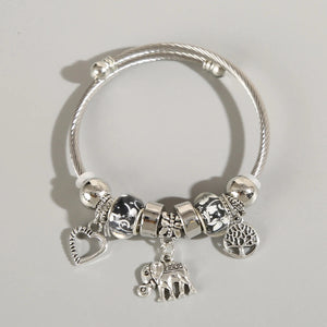 Life Tree Elephant Heart Alloy Bracelet