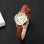 Roma Dial Leather-Band Quartz Watch