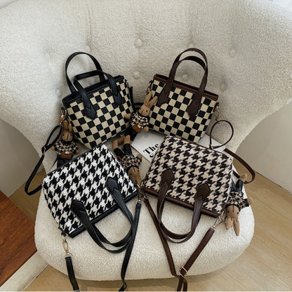 Fashion Houndstooth Shoulder Bags